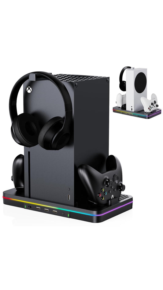 Wall Mount for Xbox Series X/S with 2 Headset Stand, 2 controller stand. (3 Variations)